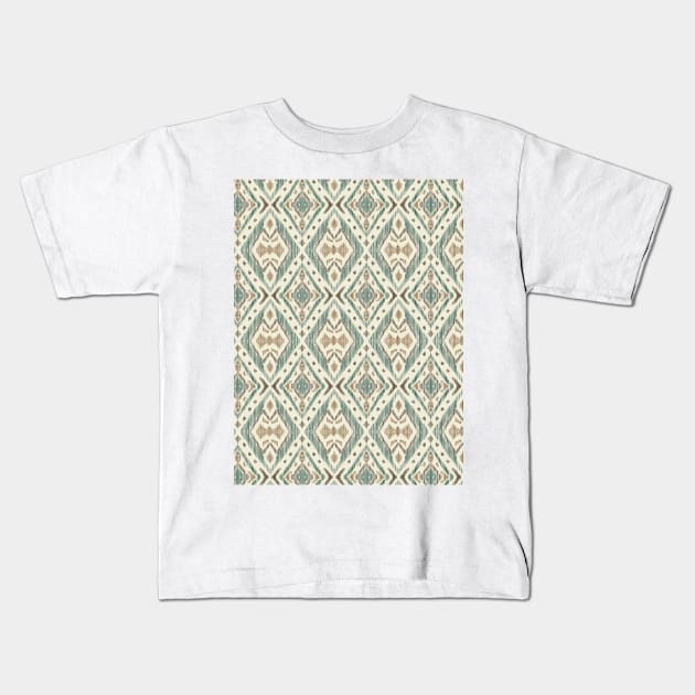 Ikat style geometric print Kids T-Shirt by Remotextiles
